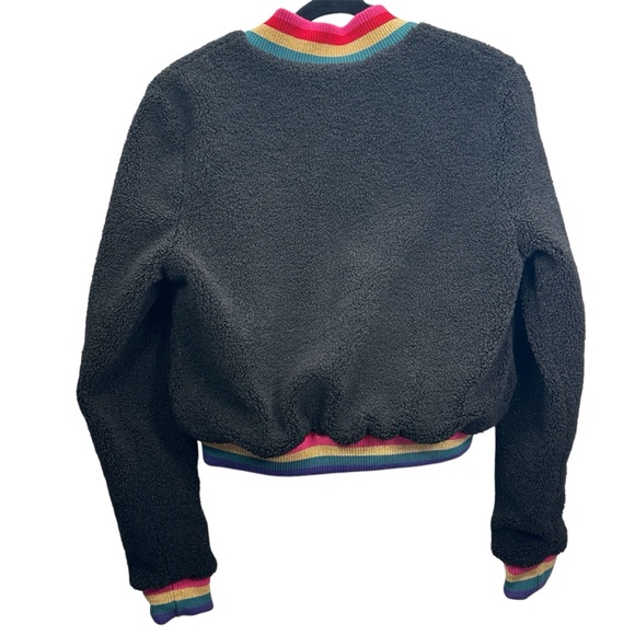 Spiritual Gangster Everything SG Furry Bomber Jacket, Vintage Black Loved - Picture 6 of 15